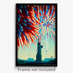 Pixel Art Poster - Spotless Independence Day (8 Bit Video Game Print)
