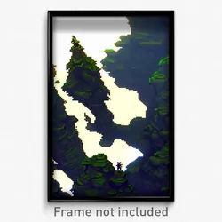 Pixel Art Poster - Warlike Outcropping (8 Bit Psychedelic Video Game Print)