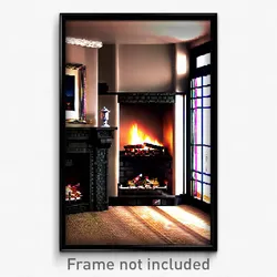 Pixel Art Poster - Amazing Fireplace (8 Bit Psychedelic Trippy Video Game Print)