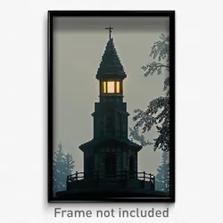 Pixel Art Poster - Dreary Belfry (8 Bit Psychedelic Trippy Video Game Print)