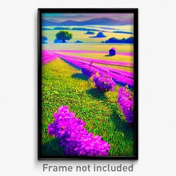 Pixel Art Poster - Heavenly Pasture (8 Bit Psychedelic Trippy Video Game Print)