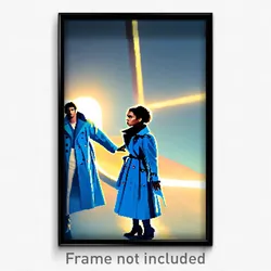 Pixel Art Poster - Blue Trench (8 Bit Psychedelic Trippy Weird Video Game Print)