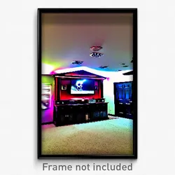 Pixel Art Poster - Creepy Home Theatre (8 Bit Psychedelic Video Game Print)