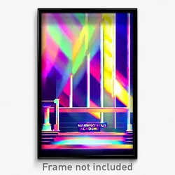 Pixel Art Poster - Harmonious Academy (8 Bit Psychedelic Video Game Print)
