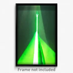 Pixel Art Poster - Green Arrowslit (8 Bit Psychedelic Trippy Video Game Print)