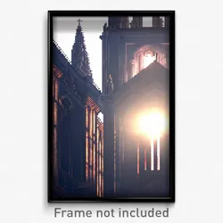Pixel Art Poster - Menacing Cathedral (8 Bit Psychedelic Video Game Print)