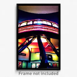 Pixel Art Poster - Acclaimed Movie Theatre (8 Bit Psychedelic Video Game Print)
