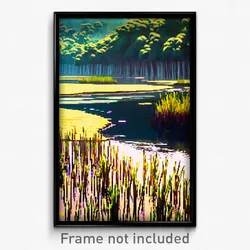 Pixel Art Poster - Fancy Marsh (8 Bit Psychedelic Trippy Weird Video Game Print)