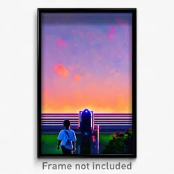 Pixel Art Poster - Imaginary Labor Day (8 Bit Psychedelic Video Game Print)