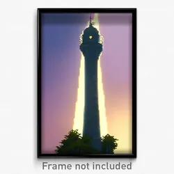 Pixel Art Poster - Spotless Tower (8 Bit Psychedelic Trippy Video Game Print)
