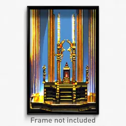 Pixel Art Poster - Bronze Shrine (8 Bit Psychedelic Trippy Video Game Print)