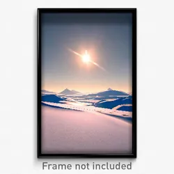Pixel Art Poster - Faraway Snowfields (8 Bit Psychedelic Video Game Print)