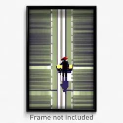Pixel Art Poster - Tremendous Crossing (8 Bit Psychedelic Video Game Print)