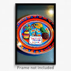 Pixel Art Poster - Noteworthy Mexican Plate (8 Bit Psychedelic Video Game Print)