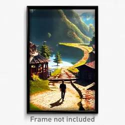 Pixel Art Poster - Glossy Country (8 Bit Psychedelic Trippy Video Game Print)