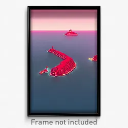 Pixel Art Poster - Red Cay (8 Bit Psychedelic Trippy Weird Video Game Print)