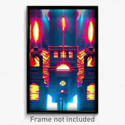 Pixel Art Poster - Strange Sanctuary (8 Bit Psychedelic Trippy Video Game Print)