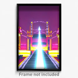 Pixel Art Poster - Showy Kingdom (8 Bit Psychedelic Trippy Video Game Print)