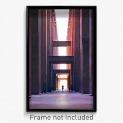 Pixel Art Poster - Smoggy Colonnade (8 Bit Psychedelic Trippy Video Game Print)