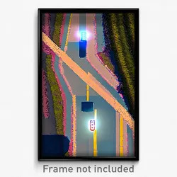 Pixel Art Poster - Cold Crossroad (8 Bit Psychedelic Trippy Video Game Print)