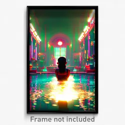 Pixel Art Poster - Sweet Baths (8 Bit Psychedelic Trippy Weird Video Game Print)