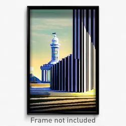 Pixel Art Poster - Striped Landmark (8 Bit Psychedelic Trippy Video Game Print)