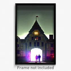 Pixel Art Poster - Musty Manor (8 Bit Psychedelic Trippy Weird Video Game Print)