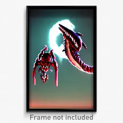 Pixel Art Poster - Rare Maw (8 Bit Psychedelic Trippy Weird Video Game Print)