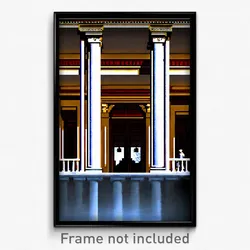 Pixel Art Poster - Spectacular Roman Architecture (8 Bit Video Game Print)