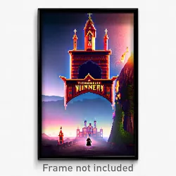 Pixel Art Poster - Tremendous Nunnery (8 Bit Psychedelic Video Game Print)