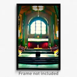 Pixel Art Poster - Superficial Synagogue (8 Bit Psychedelic Video Game Print)