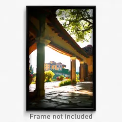 Pixel Art Poster - Old Villa (8 Bit Psychedelic Trippy Weird Video Game Print)