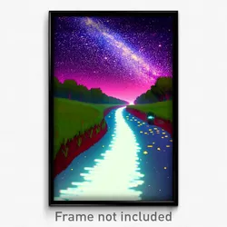 Pixel Art Poster - Starry Ditch (8 Bit Psychedelic Trippy Video Game Print)