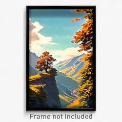 Pixel Art Poster - Leafy Highland (8 Bit Psychedelic Trippy Video Game Print)