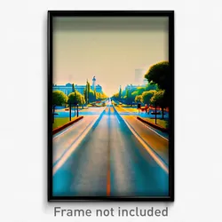Pixel Art Poster - White Avenue (8 Bit Psychedelic Trippy Video Game Print)