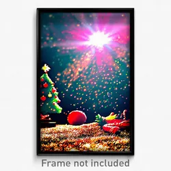 Pixel Art Poster - Dry Christmas (8 Bit Psychedelic Trippy Video Game Print)