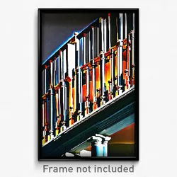 Pixel Art Poster - Impressive Balustrade (8 Bit Psychedelic Video Game Print)