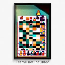 Pixel Art Poster - Wonderful Chess Board (8 Bit Psychedelic Video Game Print)