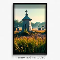 Pixel Art Poster - Rural Ossuary (8 Bit Psychedelic Trippy Video Game Print)