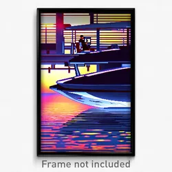 Pixel Art Poster - Shady Cruise (8 Bit Psychedelic Trippy Video Game Print)