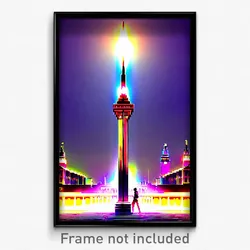 Pixel Art Poster - Flashy Landmark (8 Bit Psychedelic Trippy Video Game Print)