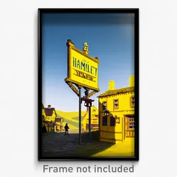 Pixel Art Poster - Yellow Hamlet (8 Bit Psychedelic Trippy Video Game Print)
