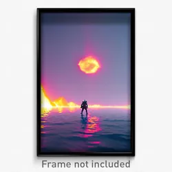 Pixel Art Poster - Dangerous Abyss (8 Bit Psychedelic Trippy Video Game Print)
