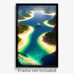 Pixel Art Poster - Valuable Atoll (8 Bit Psychedelic Trippy Video Game Print)