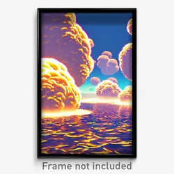 Pixel Art Poster - Voluminous Shoals (8 Bit Psychedelic Trippy Video Game Print)