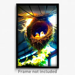 Pixel Art Poster - Bright Nest (8 Bit Psychedelic Trippy Weird Video Game Print)