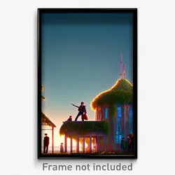 Pixel Art Poster - Bountiful Commune (8 Bit Psychedelic Trippy Video Game Print)
