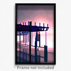 Pixel Art Poster - Flickering Drying Rack (8 Bit Psychedelic Video Game Print)