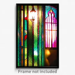 Pixel Art Poster - Fancy Stained Glass (8 Bit Psychedelic Video Game Print)