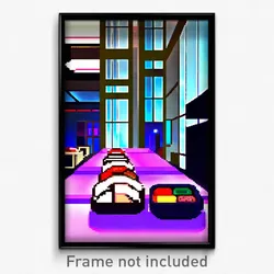 Pixel Art Poster - Modern Sushi (8 Bit Psychedelic Trippy Video Game Print)